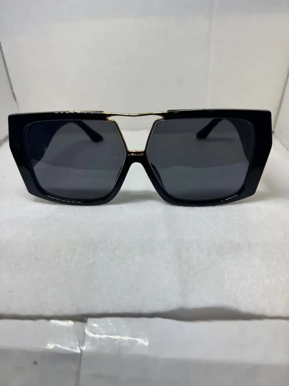 Marc Louis M6151 Oversized Square Sunglasses with Gold Tone Double Bridge